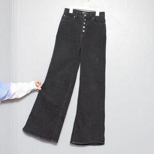 So high rise wide leg black denim 90s Y2K jeans